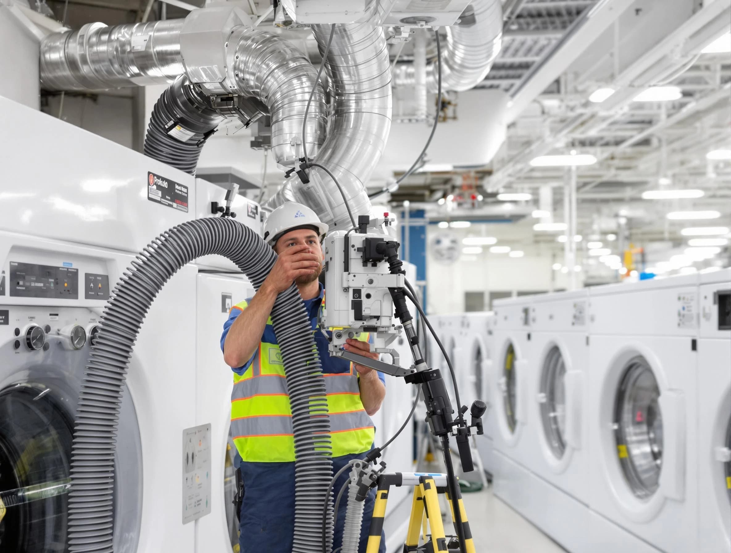 Northglenn Dryer Vent Cleaning team performing commercial-grade dryer vent cleaning at a business facility in Northglenn