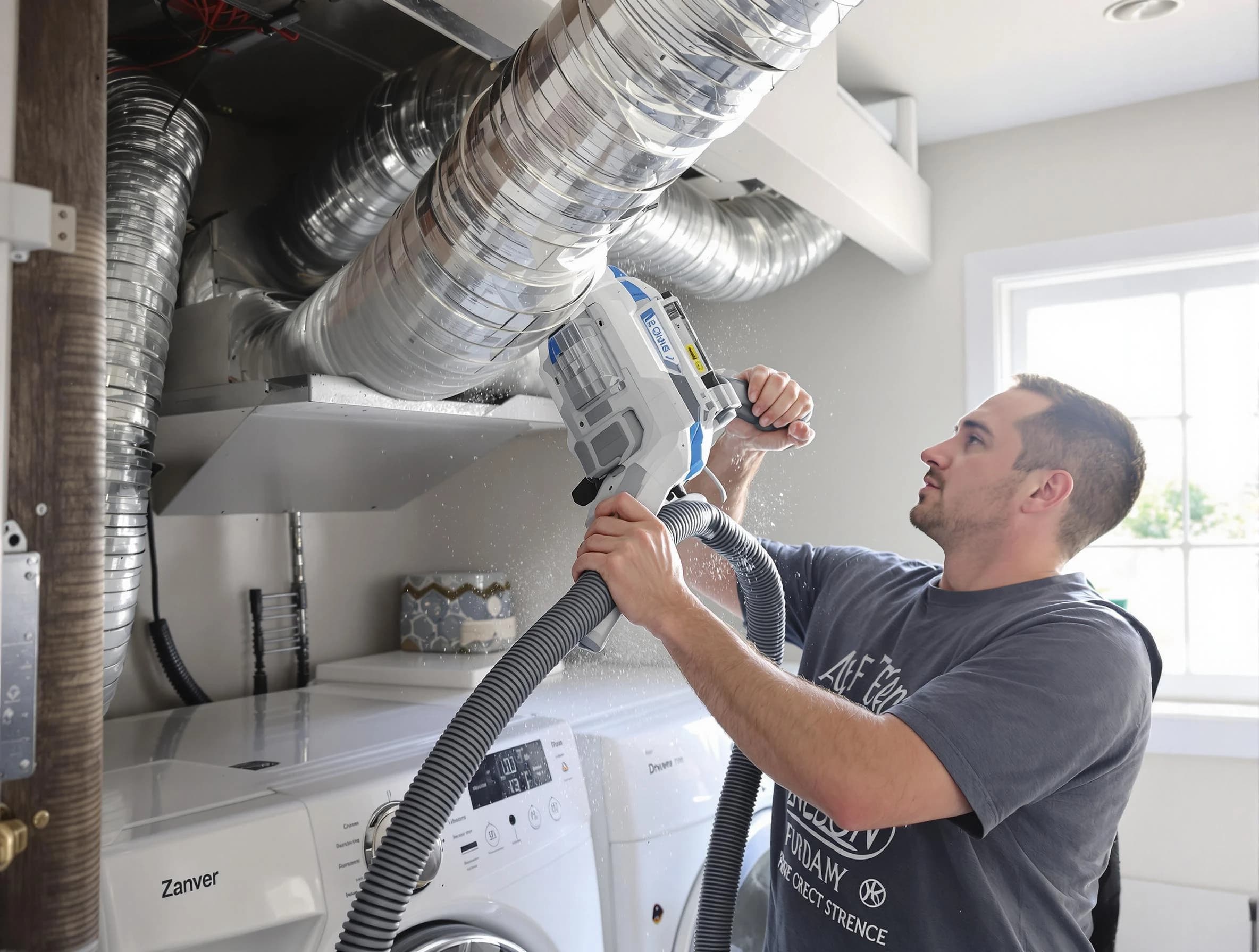 Northglenn Dryer Vent Cleaning specialist cleaning deep within a dryer vent duct system in Northglenn